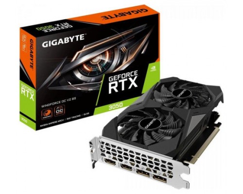 VGA GIGABYTE GV-N3050WF2OCV2-6GD,NV,RTX3050,GDDR6,6GB,96BIT,2HDMI+2DP,WINDFORCE 2X (2 VENTILADORES) (Espera 4 dias)