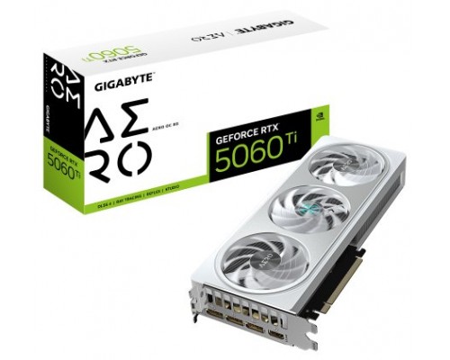 GIGABYTE GeForce RTX 5060 Ti AERO OC 8G Tarjeta Gráfica – 8 GB GDDR7, 128 bits, PCI-E 5.0, 2647 MHz Frecuencia del núcleo, 3 x DisplayPort, 1 x HDMI, GV-N506TAERO OC-8GD (Espera 4 dias)