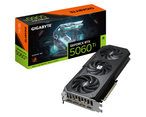 GIGABYTE GeForce RTX 5060 Ti GAMING 16G Tarjeta Gr&aacute;fica &ndash; 16 GB GDDR7, 128 bits, PCI-E 5.0, 2572 MHz Frecuencia del n&uacute;cleo, 3 x DisplayPort, 1 x HDMI, NVIDIA DLSS 4, GV-N506TGAMING-16GD (Espera 4 dias)