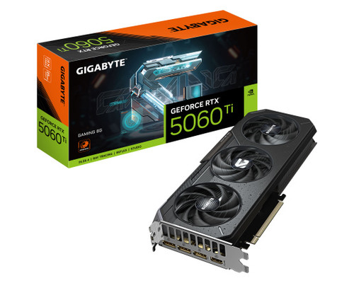 GIGABYTE GeForce RTX 5060 Ti GAMING 8G Tarjeta Gr&aacute;fica &ndash; 8 GB GDDR7, 128 bits, PCI-E 5.0, 2572 MHz Frecuencia del n&uacute;cleo, 3 x DisplayPort, 1 x HDMI, NVIDIA DLSS 4, GV-N506TGAMING-8GD (Espera 4 dias)