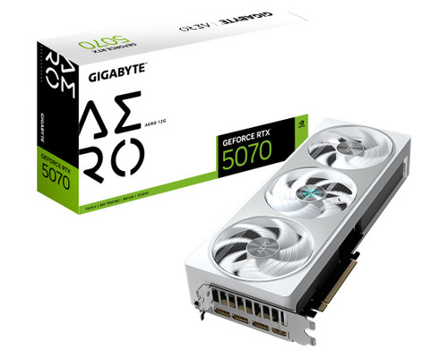 GIGABYTE GeForce RTX 5070 AERO 12G Tarjeta Gr&aacute;fica &ndash; 12 GB GDDR7, 192 bits, PCI-E 5.0, 2512 MHz Frecuencia del n&uacute;cleo, 3 x DisplayPort, 1 x HDMI, NVIDIA DLSS 4, GV-N5070AERO-12GD (Espera 4 dias)