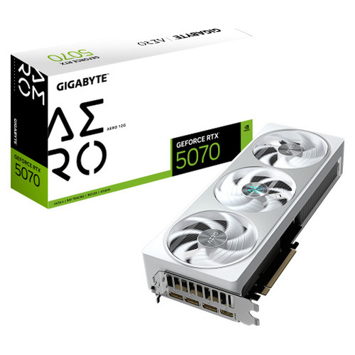 GIGABYTE GeForce RTX 5070 AERO 12G Tarjeta Gráfica – 12 GB GDDR7, 192 bits, PCI-E 5.0, 2512 MHz Frecuencia del núcleo, 3 x DisplayPort, 1 x HDMI, NVIDIA DLSS 4, GV-N5070AERO-12GD (Espera 4 dias)-SX20 GIGABYTE GeForce RTX 5070 AERO 12G Tarjeta Gráfica – 12 GB GDDR7, 192 bits, PCI-E 5.0, 2512 MHz Frecuencia del núcleo, 3 x DisplayPort, 1 x HDMI, NVIDIA DLSS 4, GV-N5070AERO-12GD (Espera 4 dias)