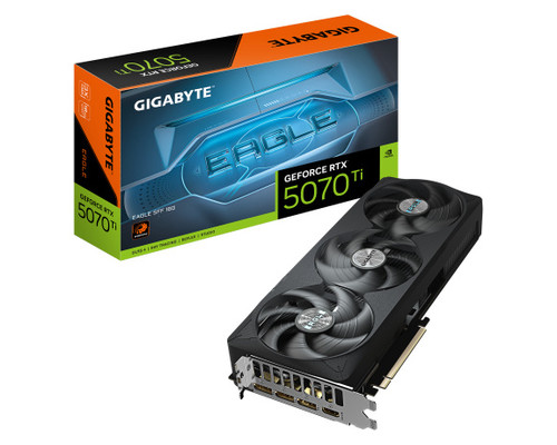 GIGABYTE GeForce RTX 5070 Ti EAGLE SFF 16G Tarjeta gr&aacute;fica - 16 GB GDDR7, 256 bits, PCI-E 5.0, Frecuencia del n&uacute;cleo 2452 MHz, 3 x DP 2.1b, 1 x HDMI 2.1b, DLSS 4, GV-N507TEAGLE-16GD (Espera 4 dias)