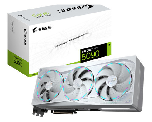 GIGABYTE AORUS GeForce RTX 5090 STEALTH ICE 32G Tarjeta Gr&aacute;fica - 32GB GDDR7, 512bit, PCI-E 5.0, 2655MHz Frecuencia del n&uacute;cleo, 3 x DP 2.1a, 1 x HDMI 2.1b, NVIDIA DLSS 4, GV-N5090AORUSST ICE-32GD (Espera 4 dias)