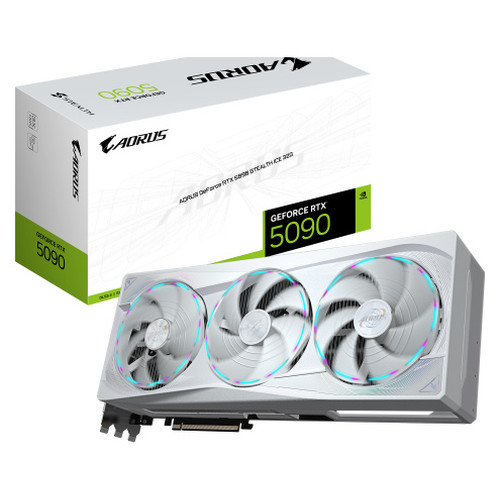 GIGABYTE AORUS GeForce RTX 5090 STEALTH ICE 32G Tarjeta Gráfica - 32GB GDDR7, 512bit, PCI-E 5.0, 2655MHz Frecuencia del núcleo, 3 x DP 2.1a, 1 x HDMI 2.1b, NVIDIA DLSS 4, GV-N5090AORUSST ICE-32GD (Espera 4 dias)-SX20 GIGABYTE AORUS GeForce RTX 5090 STEALTH ICE 32G Tarjeta Gráfica - 32GB GDDR7, 512bit, PCI-E 5.0, 2655MHz Frecuencia del núcleo, 3 x DP 2.1a, 1 x HDMI 2.1b, NVIDIA DLSS 4, GV-N5090AORUSST ICE-32GD (Espera 4 dias)