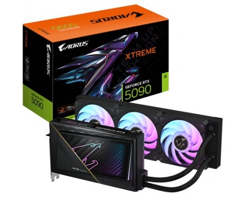 GIGABYTE AORUS GeForce RTX 5090 XTREME WATERFORCE 32G Tarjeta Gráfica - 32 GB GDDR7, 512 bits, PCI-E 5.0, 2655 MHz Frecuencia Base, 3 x DP 2.1a, 1 x HDMI 2.1b, NVIDIA DLSS 4, GV-N5090AORUSX W-32GD (Espera 4 dias)