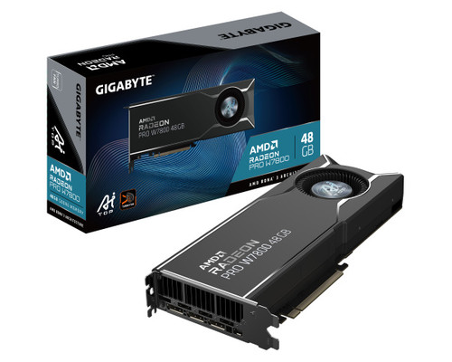 GIGABYTE Radeon PRO W7800 AI TOP 48G Tarjeta Gr&aacute;fica - 48GB GDDR6, 384 bits, PCI-E 4.0, 3 x DisplayPort 2.1, W7800 AI TOP 48G (Espera 4 dias)