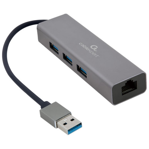 ADAPTADOR DE RED GEMBIRD USB AM GIGABIT CON HUB DE 3 PUERTOS USB 3.0