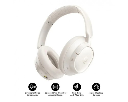 OS-BASEUS BASS BH1 NC WIRELESS NOISE CANCELLING HEADPHONES STARLIGHT OFF-WHITE (Espera 4 dias)