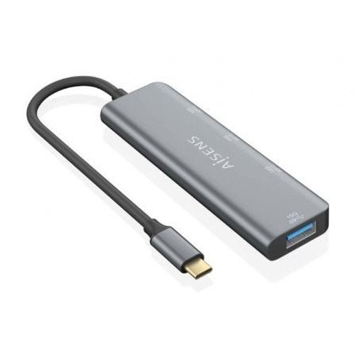 AISENS - HUB USB 3.2 GEN2 10G USB-C, USB-C/M-1xUSB-C/H-3xUSB-A/H, GRIS, 15CM-IR30 AISENS - HUB USB 3.2 GEN2 10G USB-C, USB-C/M-1xUSB-C/H-3xUSB-A/H, GRIS, 15CM