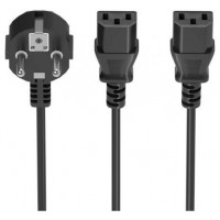 AISENS - CABLE ALIMENTACION CPU, CEE7/M-2xC13/H, NEGRO, 1.8M
