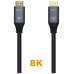 AISENS - CABLE HDMI V2.1 ULTRA ALTA VELOCIDAD / HEC 8K@60HZ 48GBPS, A/M-A/M, GRIS/NEGRO, 1.0M