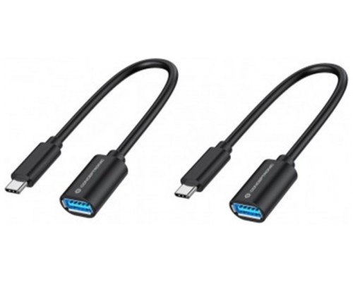 ADAPTADOR USB-C MACHO A USB-A HEMBRA OTG 0.2M PACK 2