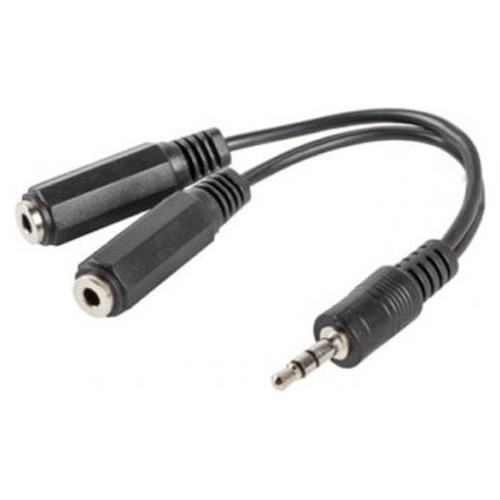 ADAPTADOR LANBERG JACK STEREO MACHO A JACK STEREO HEMBRA X2 10 CM NEGRO-SX63 ADAPTADOR LANBERG JACK STEREO MACHO A JACK STEREO HEMBRA X2 10 CM NEGRO