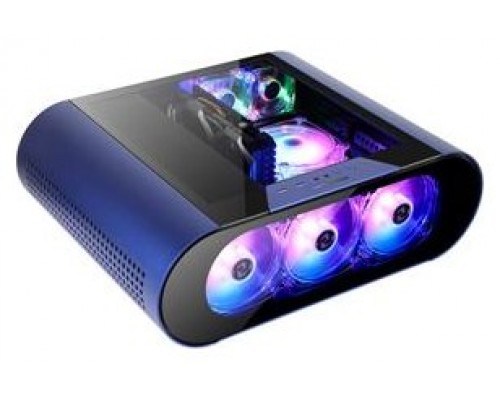 CAJA MINITORRE GAMING ABKONCORE ALUMINIUM AL300M BLUE CRISTAL TEMPLADO 3x120MM SYNC ARGB (Espera 4 dias)