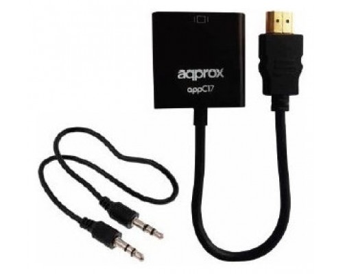 ADAPTADOR/CABLE APPROX HDMI A/M - VGA HDB15/H C/AUDIO