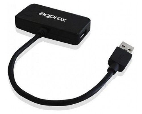 HUB 4 PUERTOS (3xUSB2.0 + 1xUSB3.0) NEGRO APPROX (Espera 4 dias)