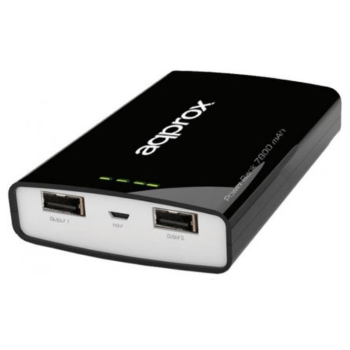 APPROX Power Bank de bolsillo Universal Evolution 7800 mAh (Negro)-IR25 APPROX Power Bank de bolsillo Universal Evolution 7800 mAh (Negro)