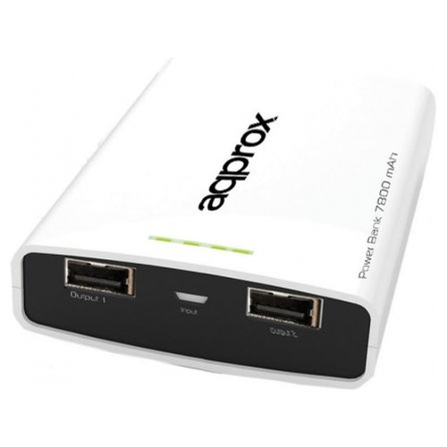 APPROX Power Bank de bolsillo Universal Evolution 7800 mAh (Blanco)-IR25 APPROX Power Bank de bolsillo Universal Evolution 7800 mAh (Blanco)