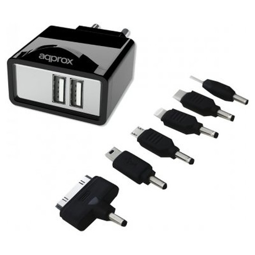 CARGADOR USB APPROX PARA RED DOMESTICA DOS USB 5V 2.1A-SX35 CARGADOR USB APPROX PARA RED DOMESTICA DOS USB 5V 2.1A