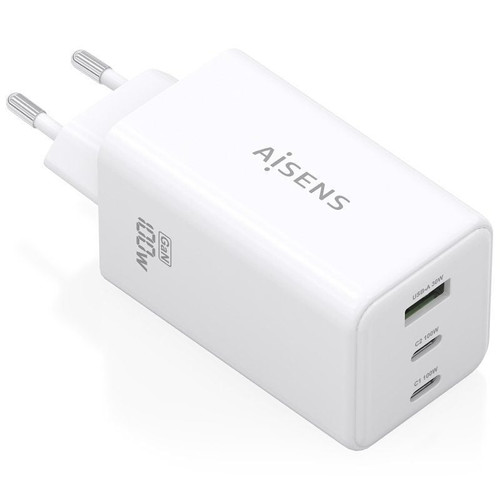 AISENS - CARGADOR GaN 100W, 2xUSB-C PD3.0 QC4.0 QC5.0, 1xUSB-A QC3.0, BLANCO-IR35 AISENS - CARGADOR GaN 100W, 2xUSB-C PD3.0 QC4.0 QC5.0, 1xUSB-A QC3.0, BLANCO