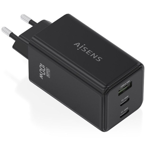 AISENS - CARGADOR GaN 100W, 2xUSB-C PD3.0 QC4.0 QC5.0, 1xUSB-A QC3.0, NEGRO-IR35 AISENS - CARGADOR GaN 100W, 2xUSB-C PD3.0 QC4.0 QC5.0, 1xUSB-A QC3.0, NEGRO