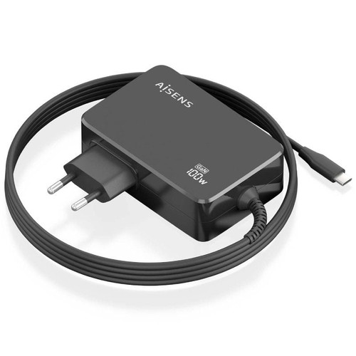 AISENS - CARGADOR GaN 100W PD3.0 1XUSB-C 1.8M, NEGRO-IR99 AISENS - CARGADOR GaN 100W PD3.0 1XUSB-C 1.8M, NEGRO