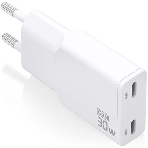 AISENS - CARGADOR GaN ULTRA DELGADO 30W, 2xUSB-C PD3.0 QC4.0, BLANCO-IR36 AISENS - CARGADOR GaN ULTRA DELGADO 30W, 2xUSB-C PD3.0 QC4.0, BLANCO