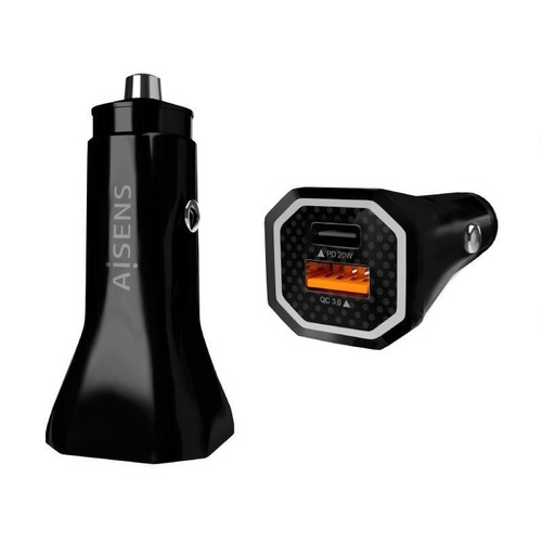 AISENS - CARGADOR DE COCHE 38W,1xUSB-C PD3.0 20W,1xUSB-A QC3.0 18W, NEGRO-IR35 AISENS - CARGADOR DE COCHE 38W,1xUSB-C PD3.0 20W,1xUSB-A QC3.0 18W, NEGRO