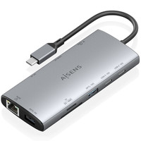 AISENS - USB-C DOCK 10 EN 1, USB-C A 1xHDMI, 1xDISPLAYPORT, 1xRJ45, 1xUSB-A 10G, 1xUSB-A 5G, 2xUSB-C 10G, 1xUSB-C PD100W, 1xSD, 1xMICRO SD, GRIS, 20CM-IR25 AISENS - USB-C DOCK 10 EN 1, USB-C A 1xHDMI, 1xDISPLAYPORT, 1xRJ45, 1xUSB-A 10G, 1xUSB-A 5G, 2xUSB-C 10G, 1xUSB-C PD100W, 1xSD, 1xMICRO SD, GRIS, 20CM