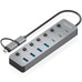 AISENS - HUB USB3.1 Gen1 USB-C USB-A, USB-C/M+USB-A/M-4xUSB-A/H+3xUSB-C/H+1xUSB-C/H ALIM., GRIS, 30CM