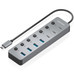 AISENS - HUB USB3.2 Gen2 10G USB-C, USB-C/M-4xUSB-A/H+3xUSB-C/H+1xUSB-C/H PD3.0 100W, GRIS, 30CM