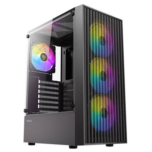 CAJA ANTEC AX27 ARGB ATX NEGRO 4XVENT 120MM 2XUSB SN FUENTE