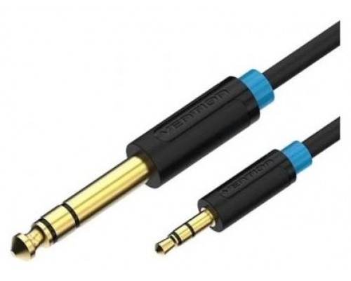 CABLE AUDIO ESTEREO JACK 6.5/M JACK 3.5/M 1.5 M NEGRO VENTION (Espera 4 dias)