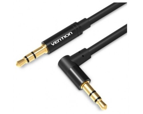 CABLE AUDIO ESTEREO ACODADO JACK 3.5/M JACK 3.5/M 1 M NEGRO VENTION (Espera 4 dias)