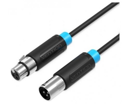 CABLE AUDIO ESTEREO XLR/M XLR/H 2 M NEGRO VENTION (Espera 4 dias)