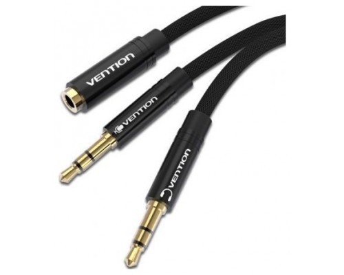 CABLE AUDIO ESTEREO 2xJACK 3.5/M JACK 3.5/H 1 M NEGRO VENTION (Espera 4 dias)