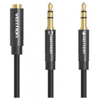 CABLE AUDIO ESTEREO 2xJACK 3.5/M JACK 3.5/H 0.30 M NEGRO VENTION (Espera 4 dias)