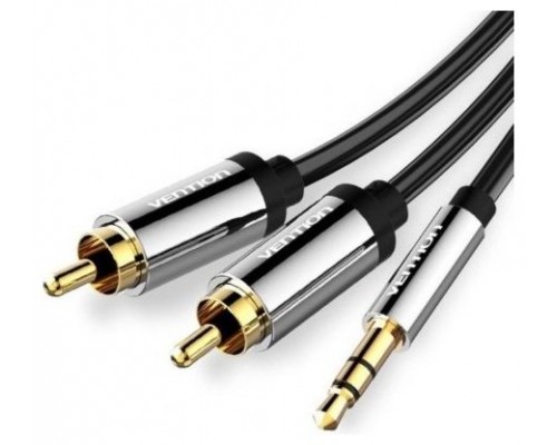 CABLE AUDIO ESTEREO JACK 3.5/M 2xRCA/M 5 M NEGRO VENTION (Espera 4 dias)