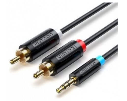 CABLE AUDIO ESTEREO JACK 3.5/M 2xRCA/M 2 M NEGRO VENTION (Espera 4 dias)