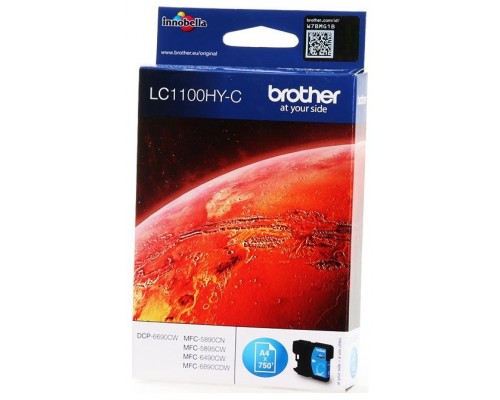 TINTA BROTHER LC1100HYC CIAN ALTA CAPACIDAD 750PAG