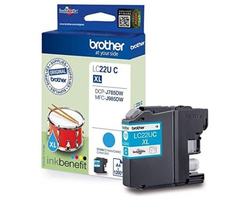 TINTA BROTHER LC22UC CYAN 1200PAG