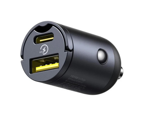 BASEUS TINY STAR MINI CAR CHARGER (U+C) 30W COSMIC BLACK (Espera 4 dias)