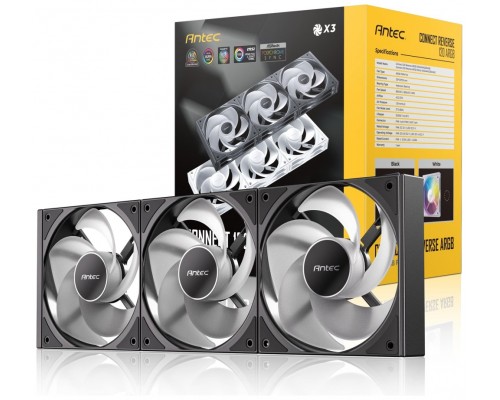KIT 3 VENTILADORES AUXILIAR C120R A-RGB NEGRO ANTEC (Espera 4 dias)