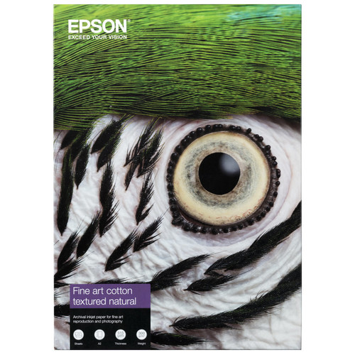 Epson GF Papel Fine Art Cotton Textured Natural II, A2 25 Sheets