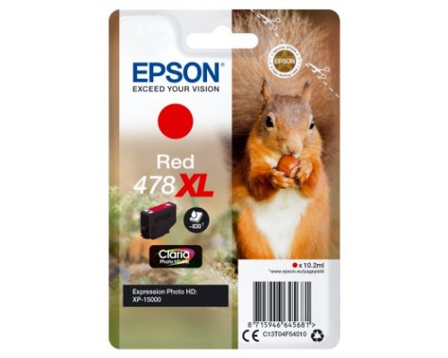 EPSON Singlepack ROJO 478XL Claria Photo HD Ink ardilla  RF+AM