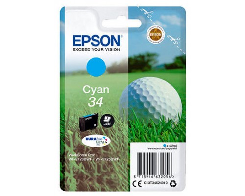 EPSON Singlepack Cyan 34 DURABrite Ultra Ink