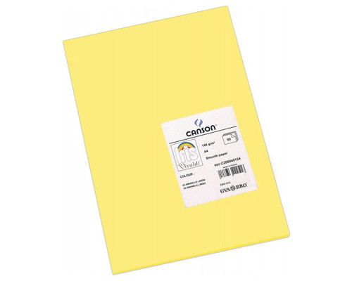 CANSON Pack de 50 Cartulina 185g A4 amarillo limon