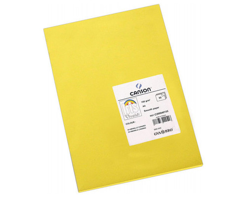 CANSON Pack de 50 Cartulina 185g A4 amarillo canario-IR25 CANSON Pack de 50 Cartulina 185g A4 amarillo canario