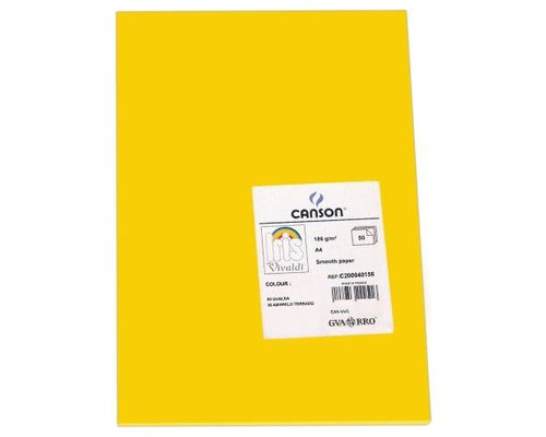 CANSON Pack de 50 Cartulina 185g A4 amarillo gualda